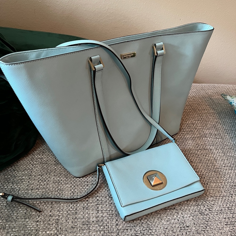 Kate Spade Sky Light Blue Daily Bag, Wallet, Purse Set